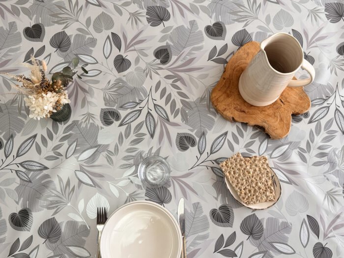 Toile cirée déco Feuillage gris – Image 3