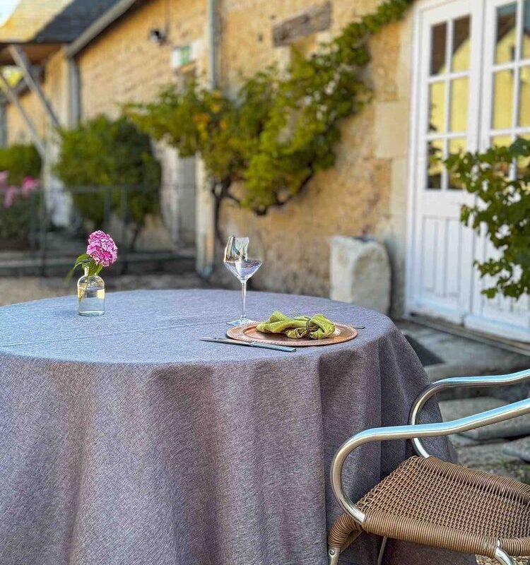 nappe polyester uni effet lin
