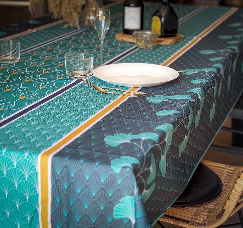 nappe polyester sur mesure Lustre bleu