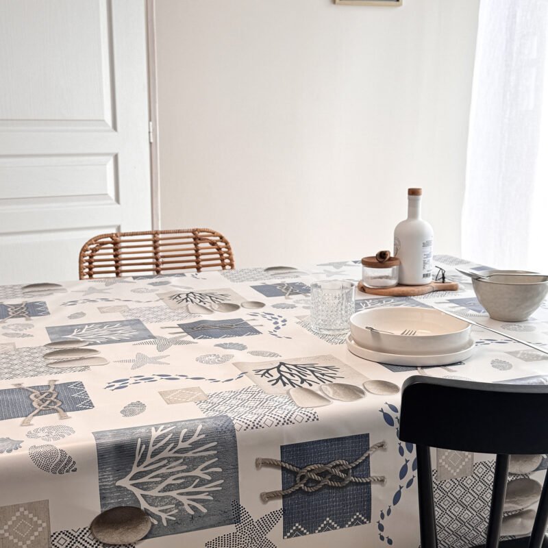 Toile cirée Déco modèle croisic blanc