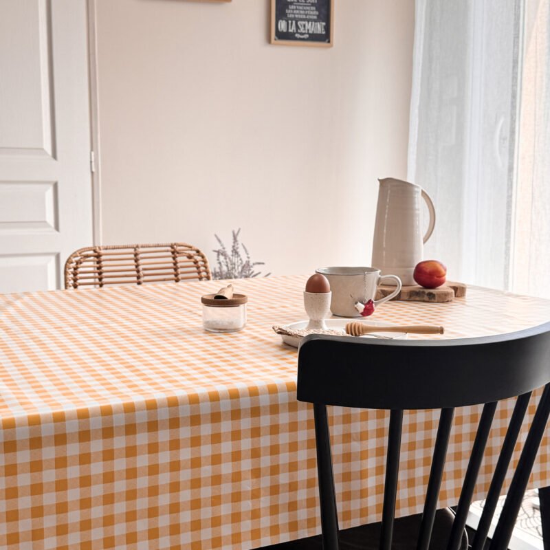 Toile cirée Déco modèle Vichy jaune