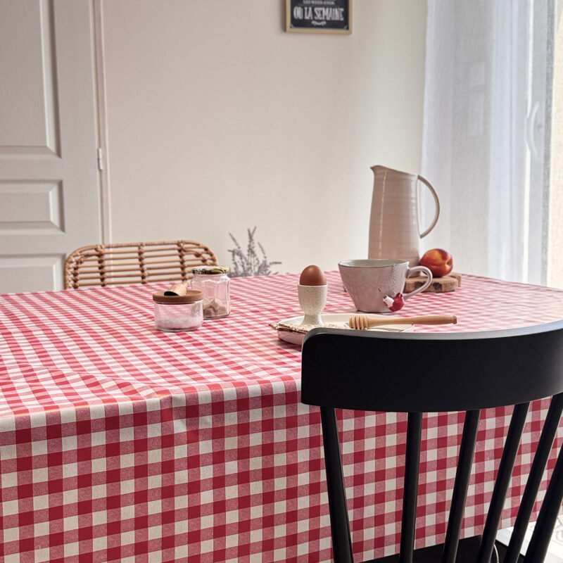 Toile cirée Déco modèle Vichy rouge