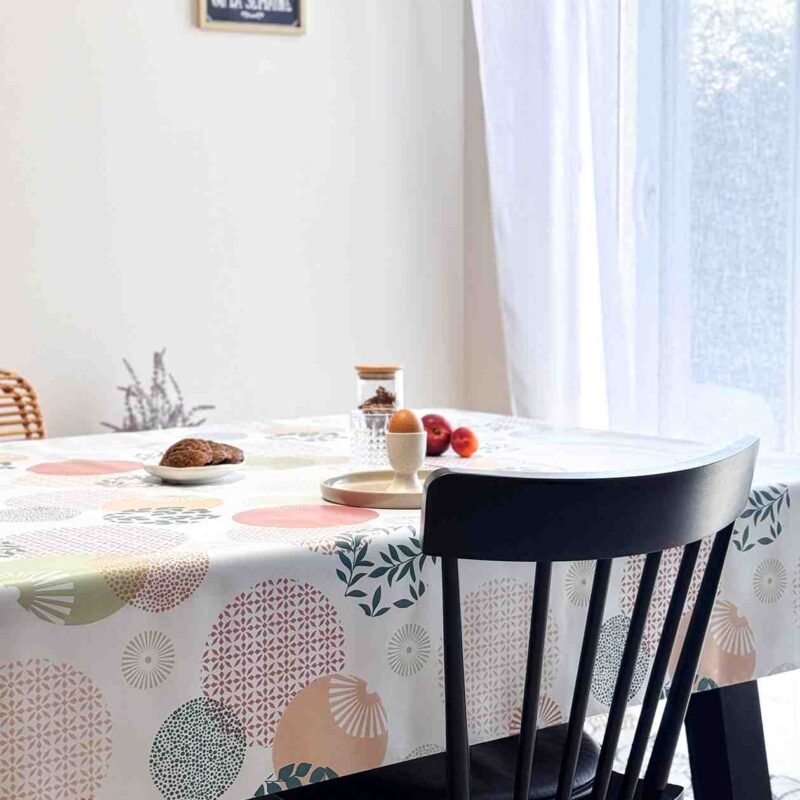 Toile cirée déco Rond pastel