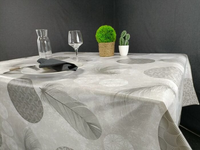 Toile cirée déco Duvet gris