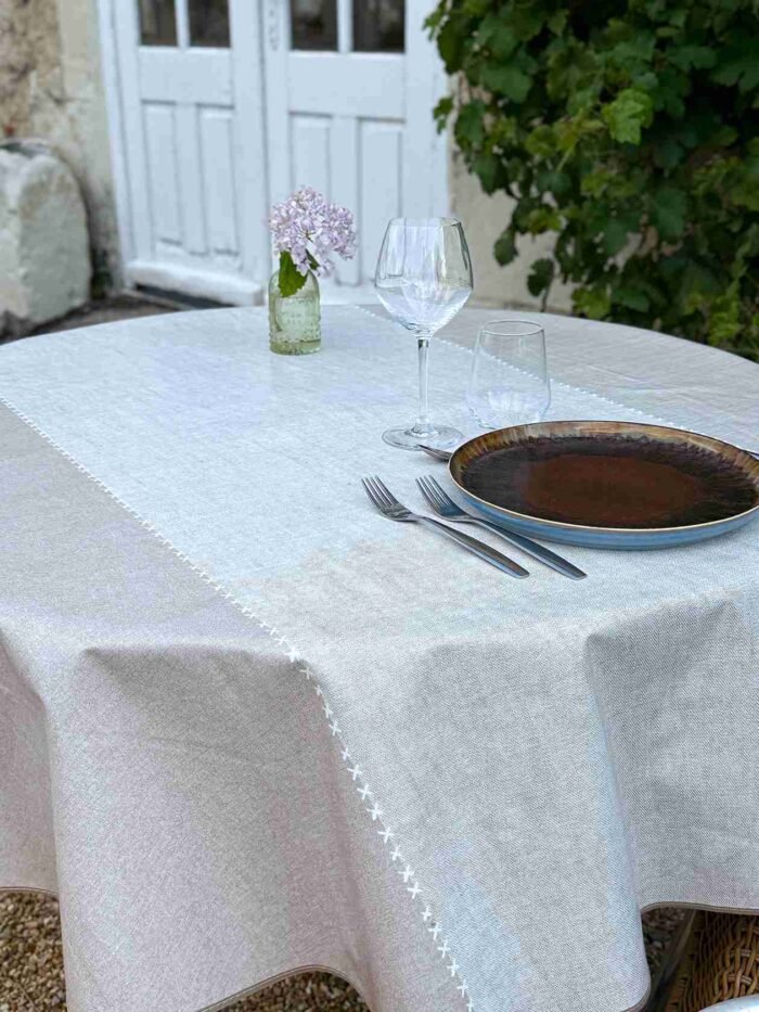 Toile cirée déco Etoffe perle