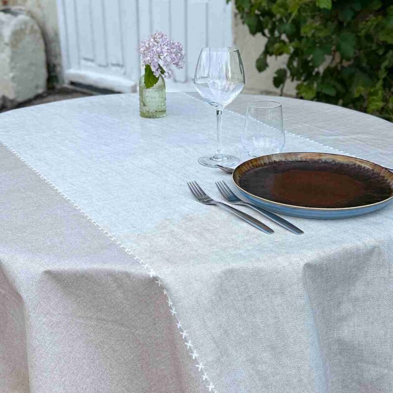 Toile cirée déco Etoffe perle